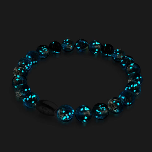 Eclipse bleue | Argent sterling 925 | Bracelet en verre lunaire